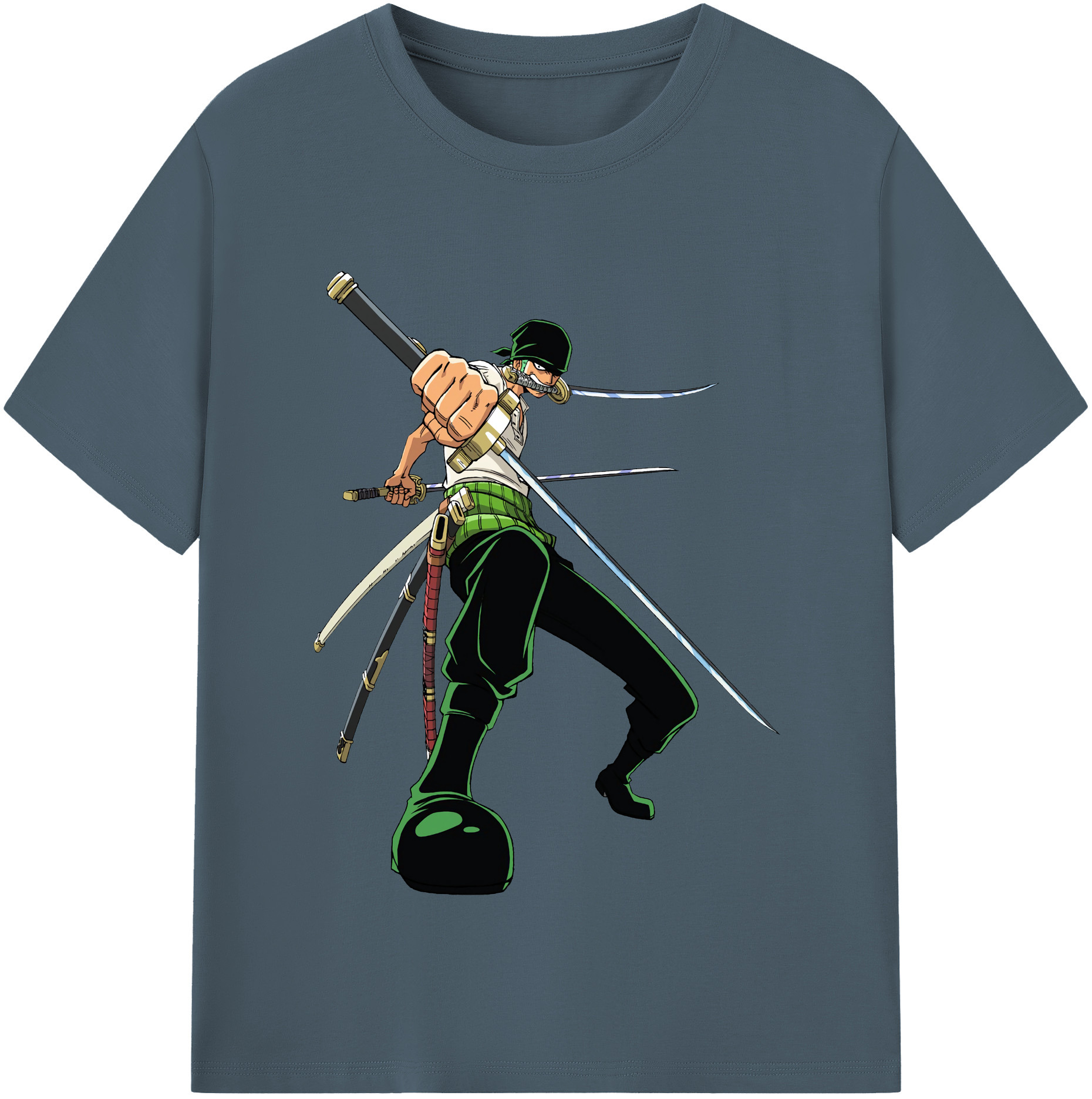 ワンピース ロロノア・ゾロ ONE PIECE Roronoa Zoro 綿100％半袖Tシャツ（フロントプリント）
